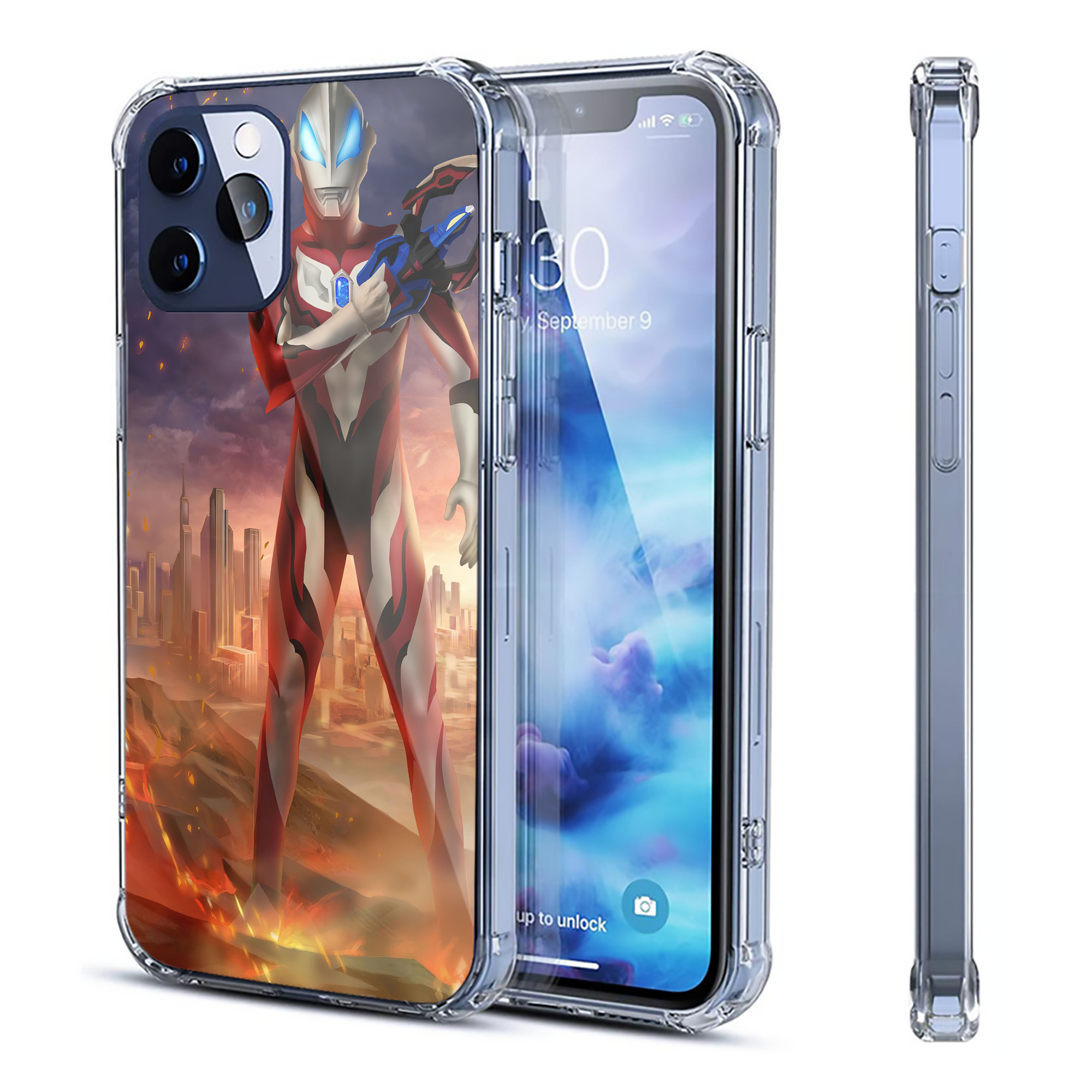 （画像用） ウルトラマン Ultraman 【iPhone 12シリーズ対応】透明スマホケース（クリアソフトケース）